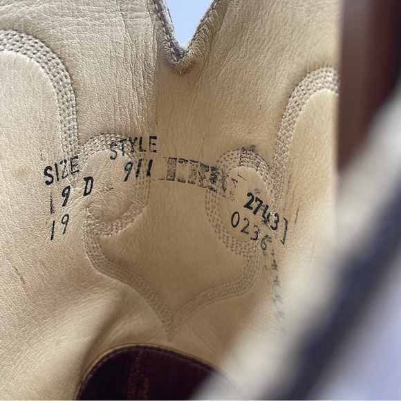 J Chisholm Cowboy Western Boots Mens 9 D Brown Leather Handcrafted Style 911 - Picture 13 of 16